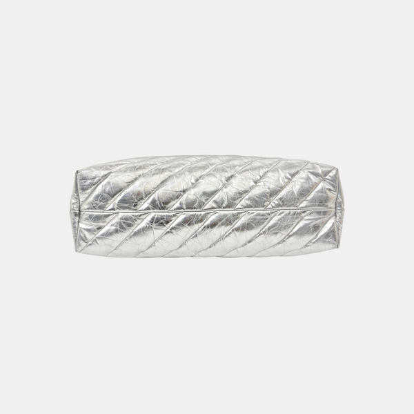 Crush Large Quilted Calfskin Silver