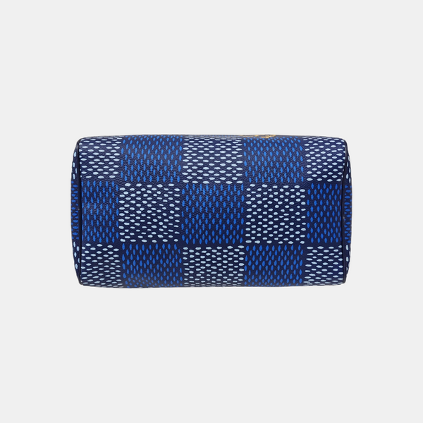 SPEEDY 25 Damier Coated Canvas Blue