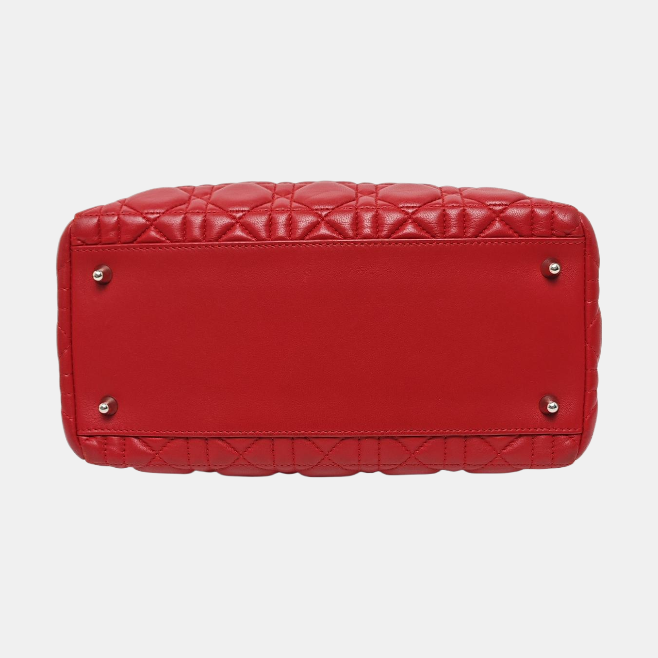 Authenticated pre-owned  Lady Dior Medium Cannage Lambskin Red - Tote Bag at Looply