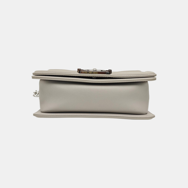 BOY CHANEL Small Chevron Calfskin Gray