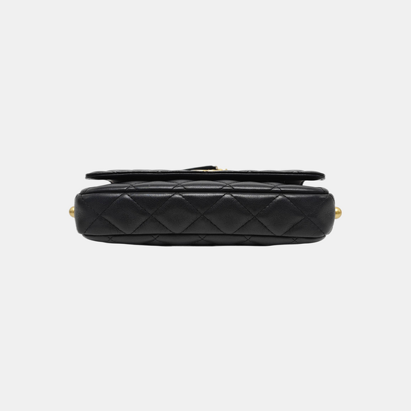 TRENDY CC Quilted Grained Calfskin Black