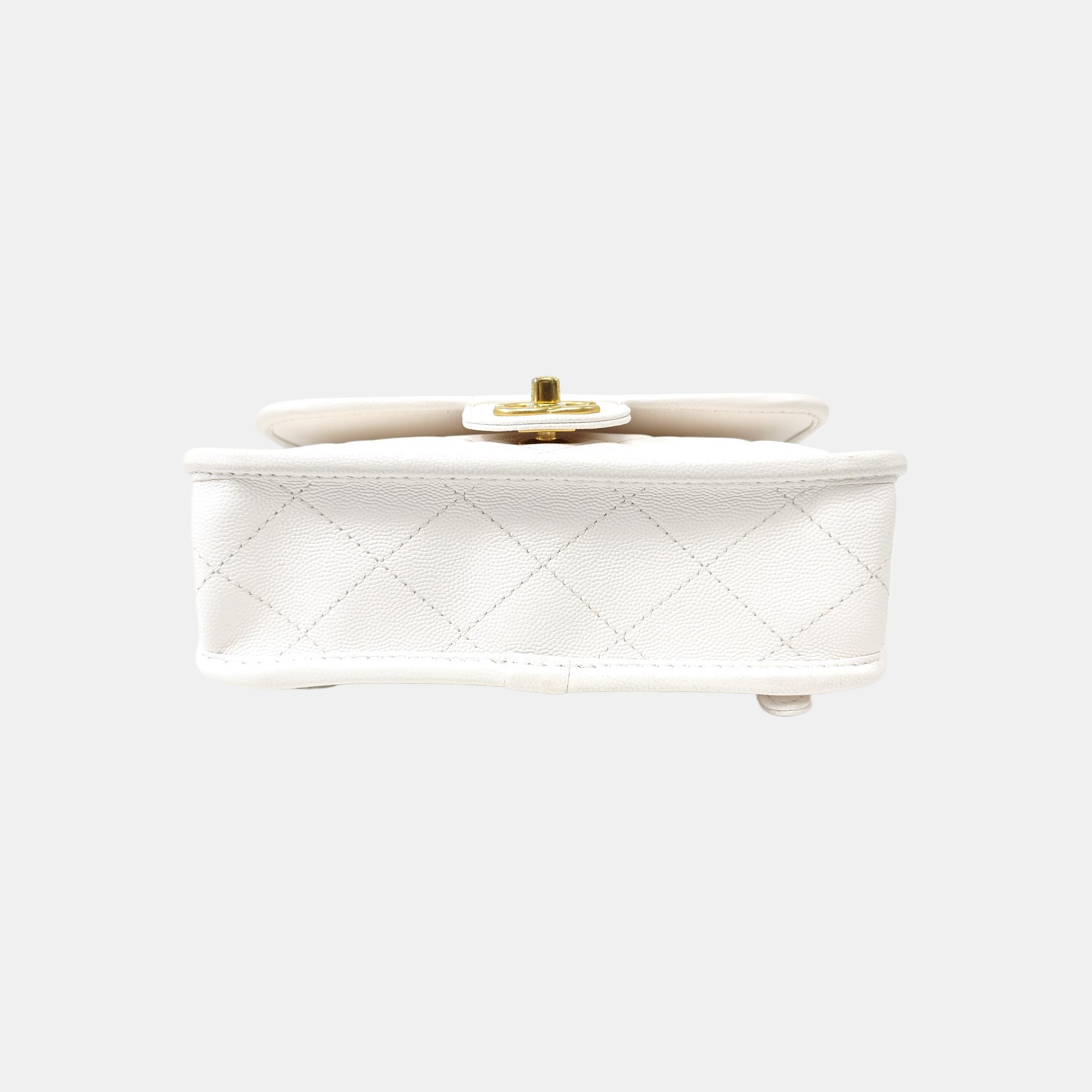 Quilted Calfskin Backpack White