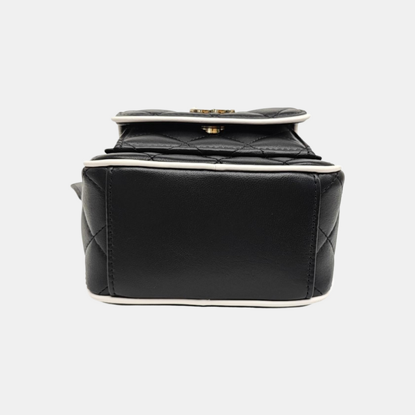 25P Mini Quilted Lambskin Black
