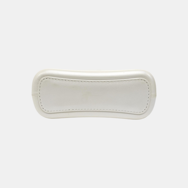 GABRIELLE Small Chevron Calfskin White