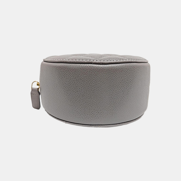 ROUND Quilted Grained Calfskin Gray