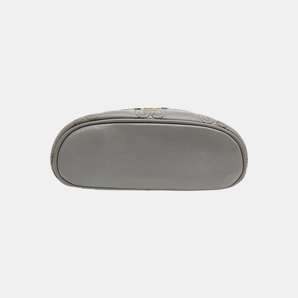 GG Matelassé Mini Quilted Calfskin Gray