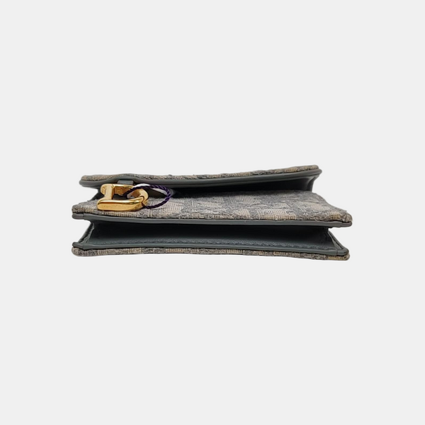Authenticated pre-owned  Saddle Oblique Canvas Gray Wallet - Wallet at Looply