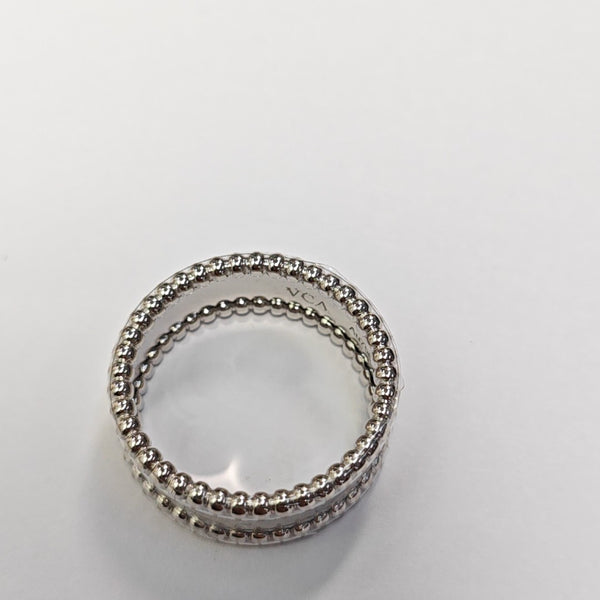 Perlée Signature 18k White Gold Silver Ring EU 58