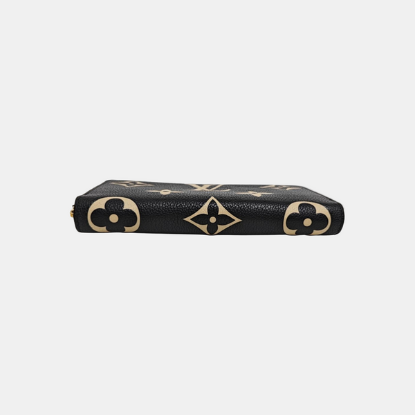 ZIPPY Monogram Calfskin Black Wallet