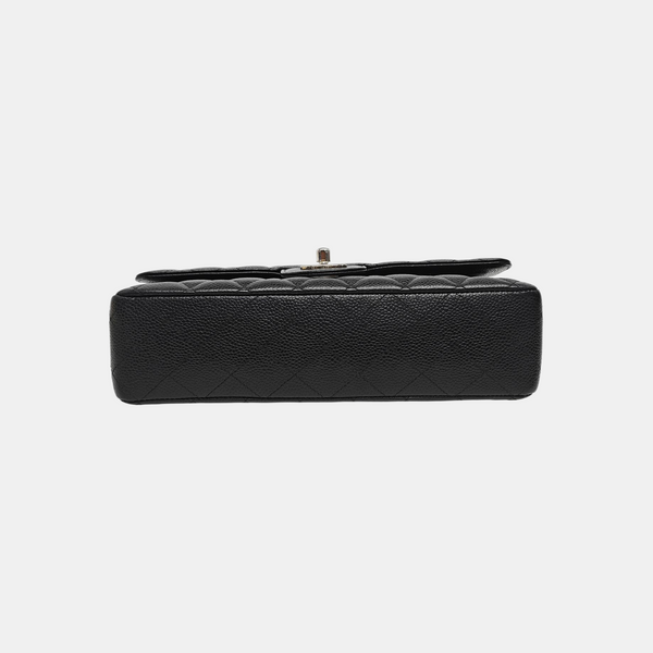CLASSIC FLAP Medium Quilted Grained Calfskin Black