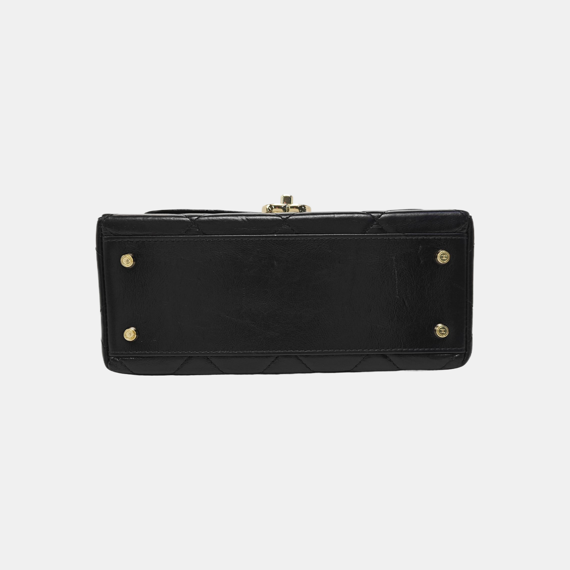Quilted Calfskin Shoulder Bag Black