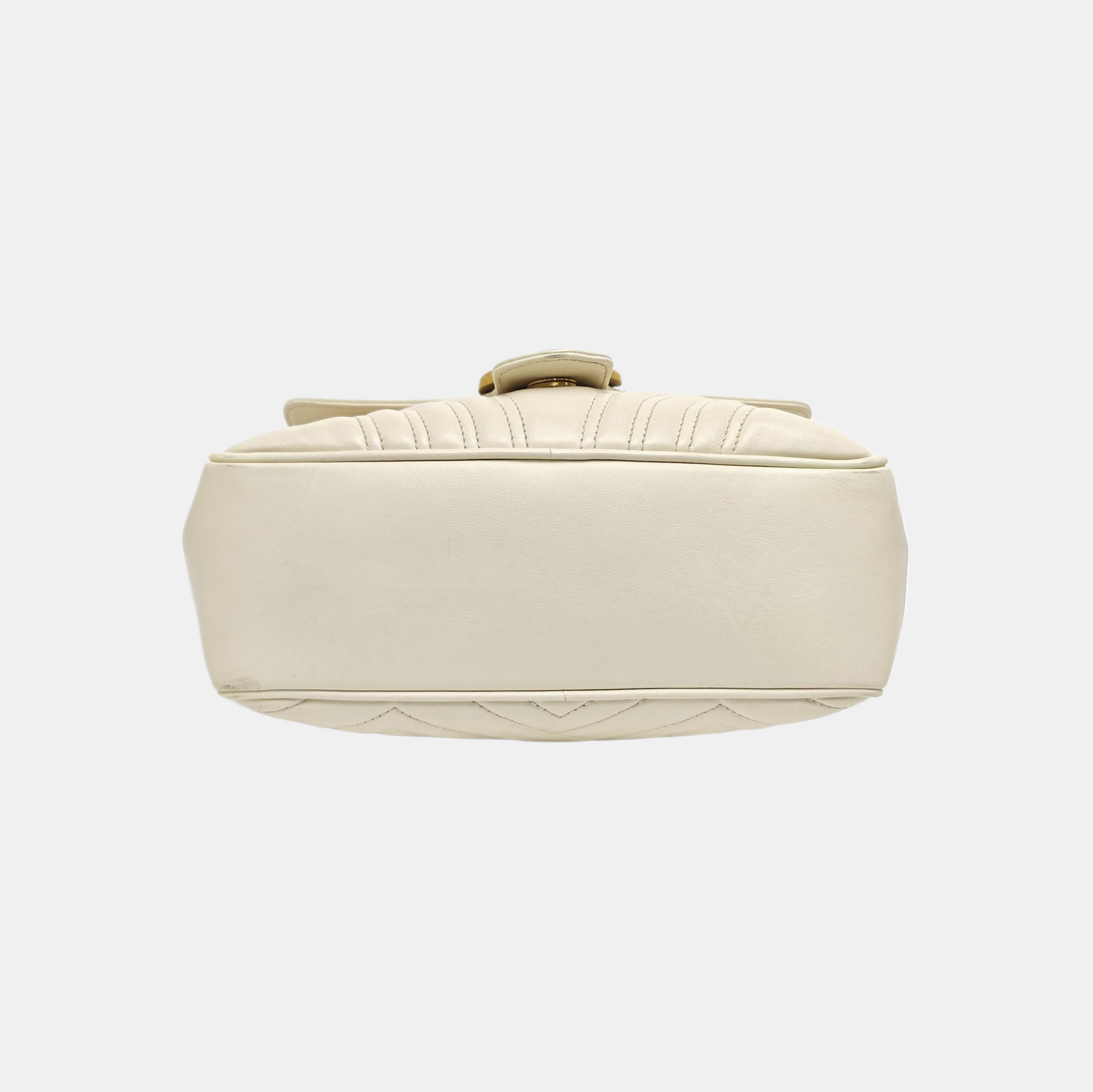 GG Marmont Medium Quilted Calfskin White