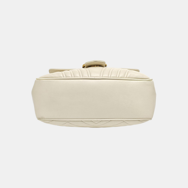 GG Marmont Medium Quilted Calfskin White