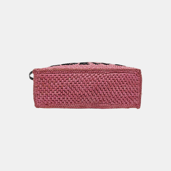 Font Tote Straw Pink