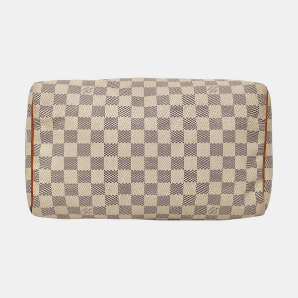 SPEEDY 30 Damier Azur Coated Canvas White