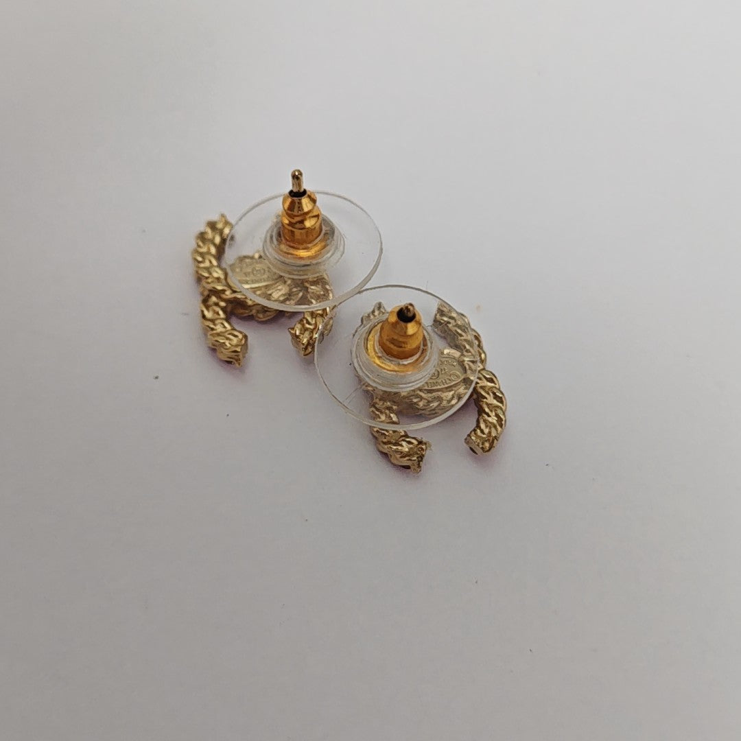 Metal Red Stud Earrings