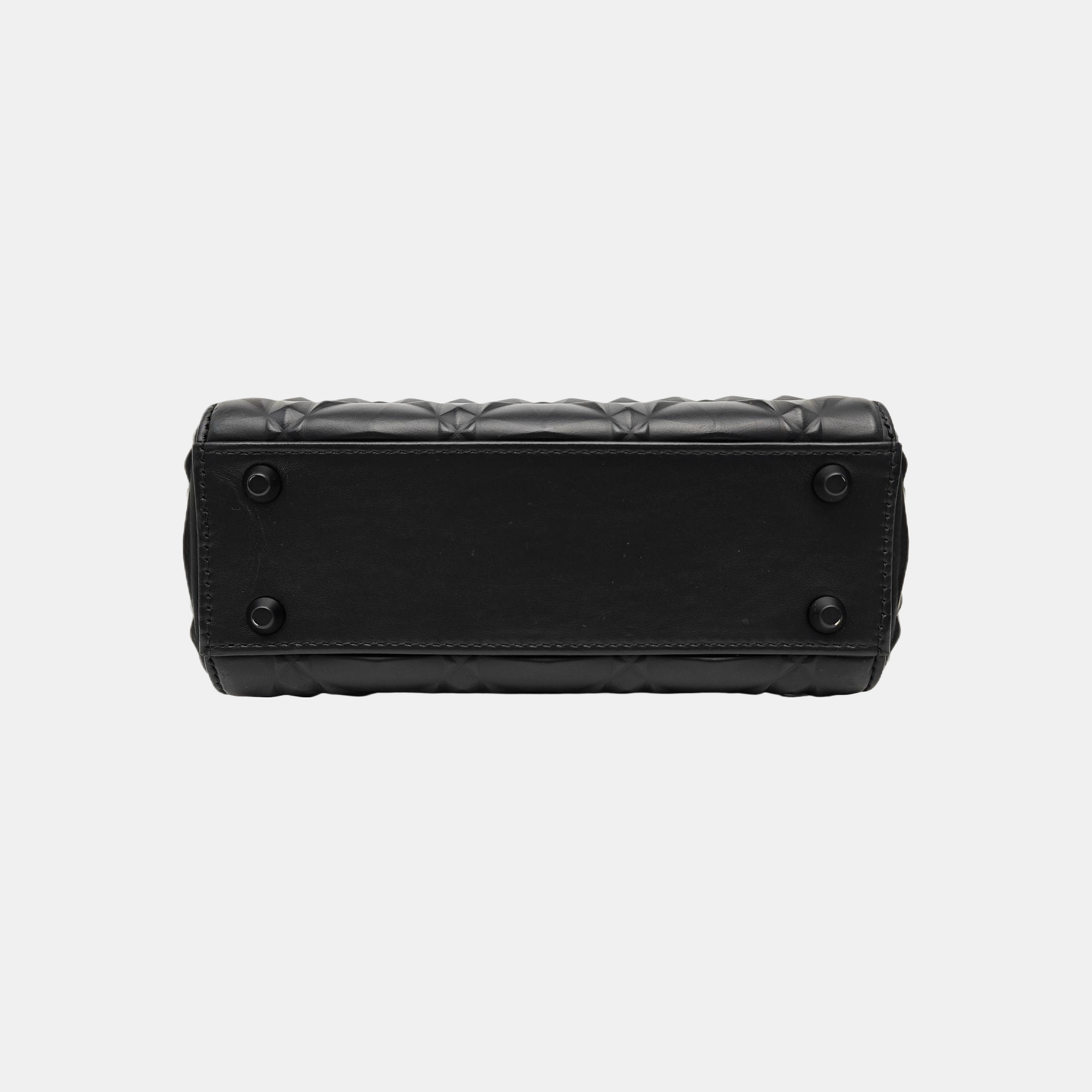 Lady Dior Mini Cannage Calfskin Black