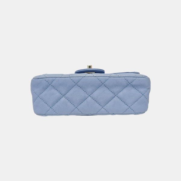 CLASSIC FLAP Mini Quilted Calfskin Blue