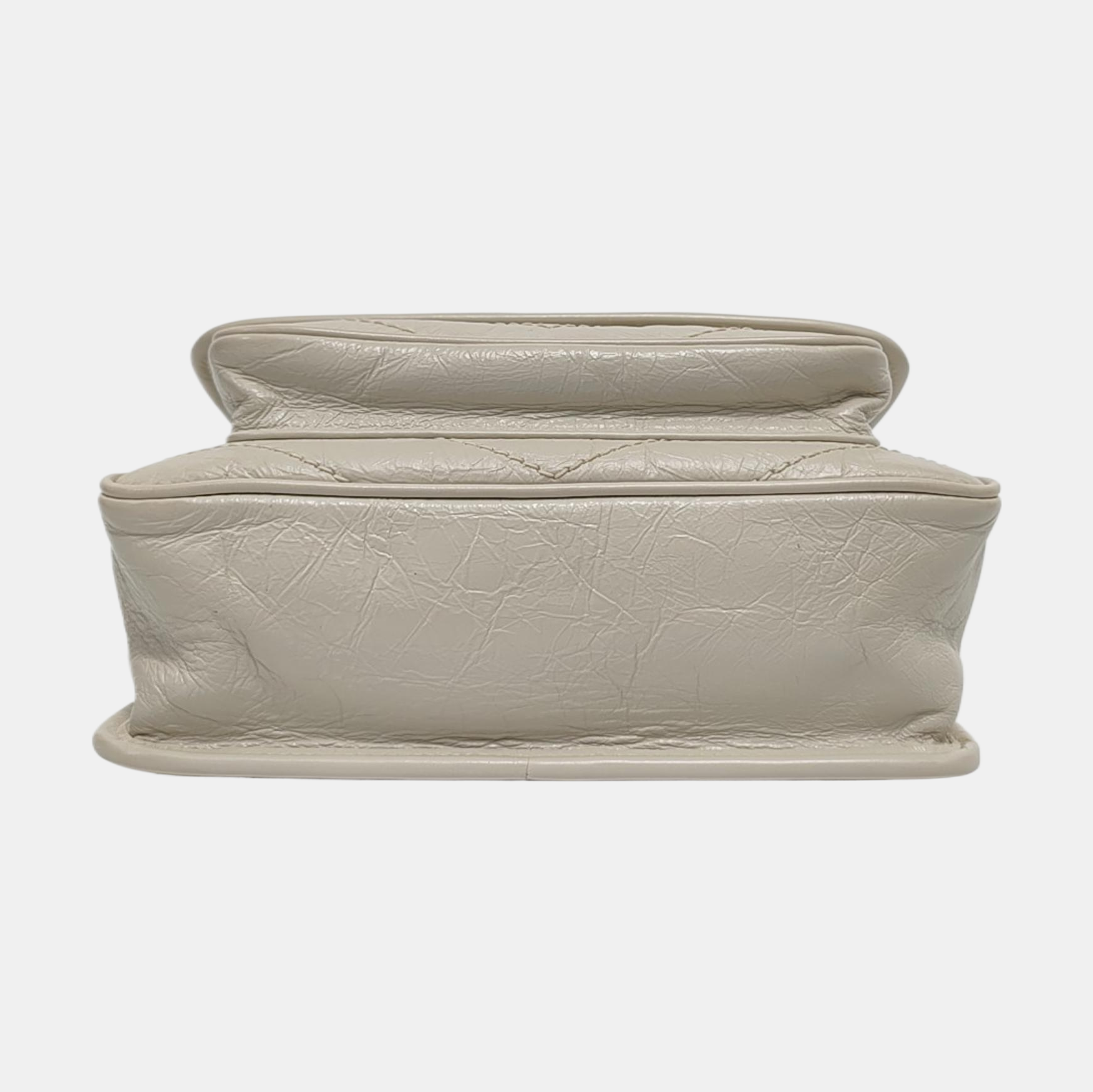 NIKI Small Chevron Calfskin White