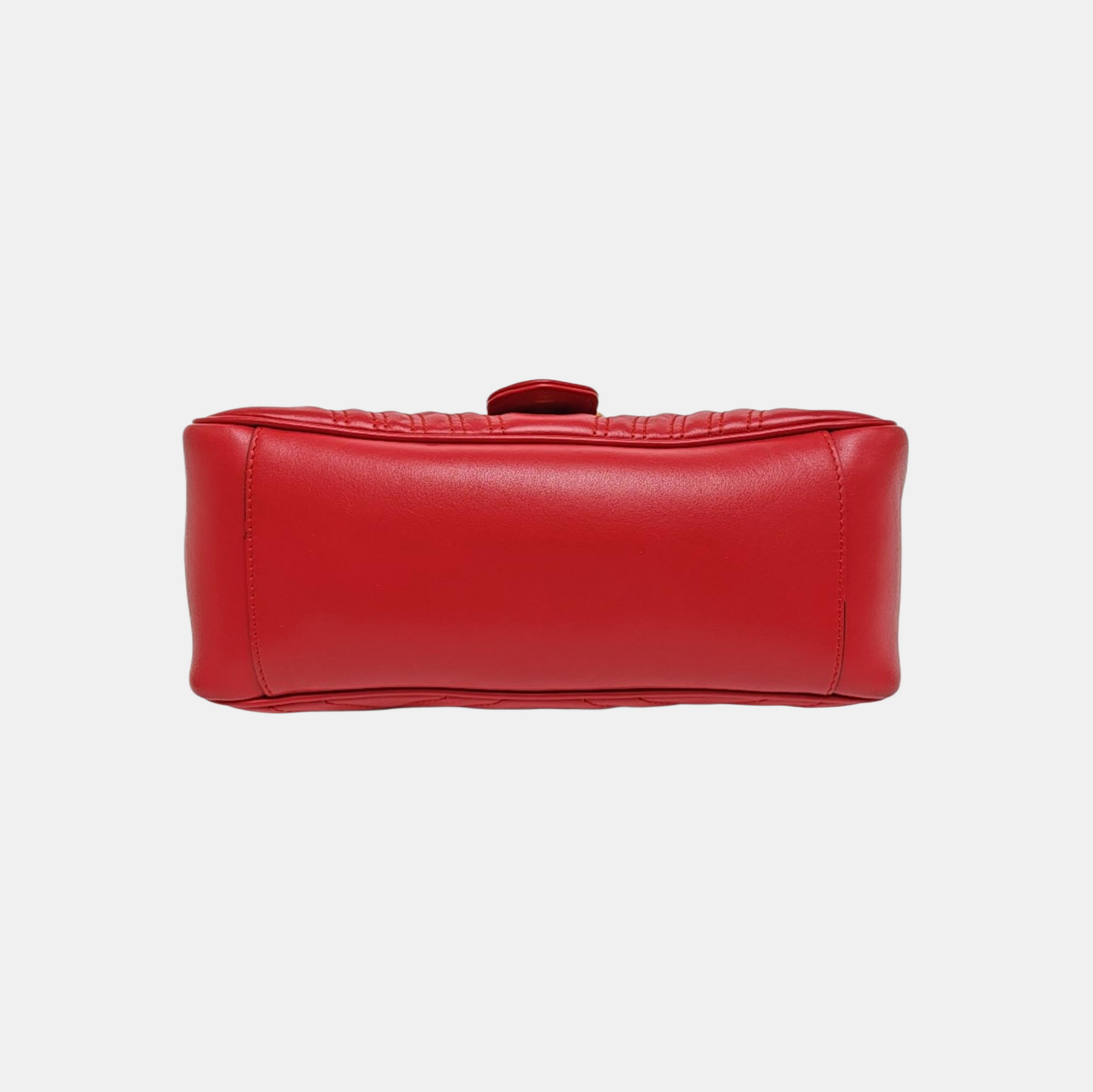 GG Marmont Small Quilted Calfskin Red