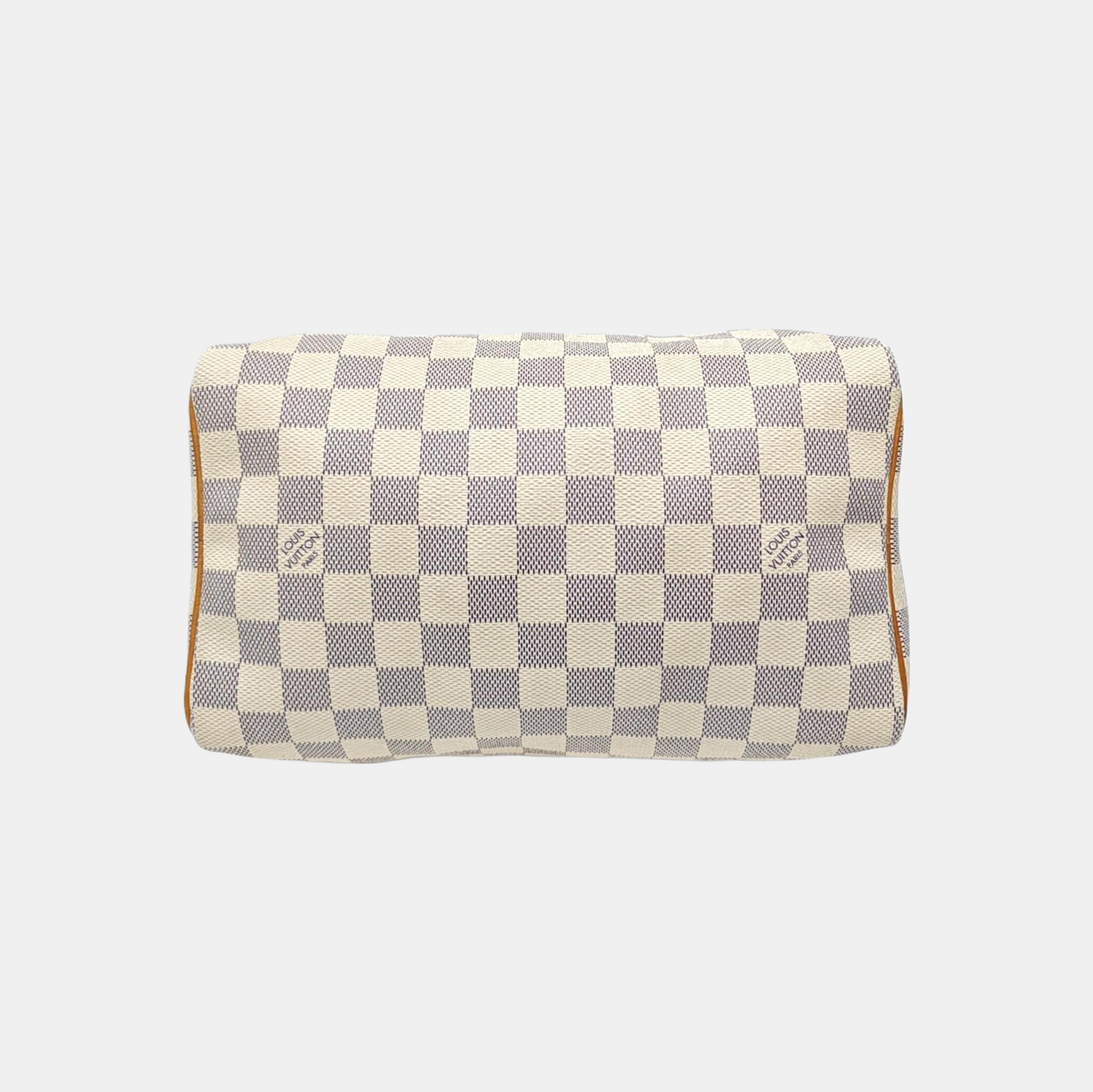 SPEEDY 25 Damier Azur Coated Canvas White