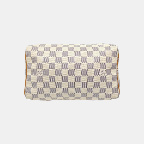SPEEDY 25 Damier Azur Coated Canvas White