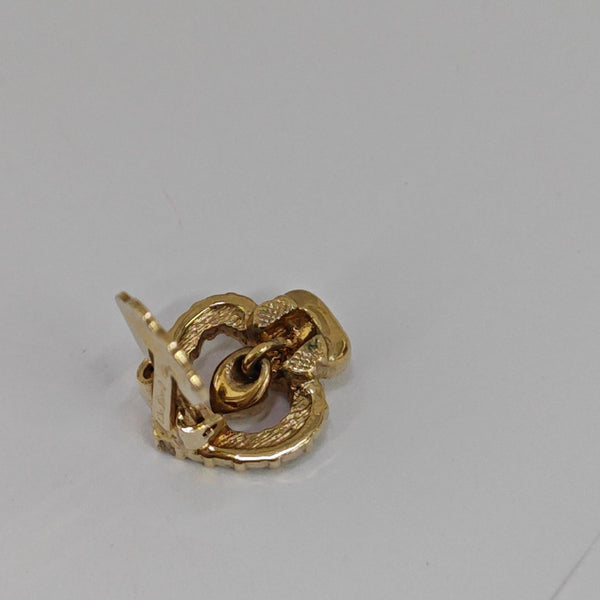 Petit CD Metal Gold Clip On Earrings