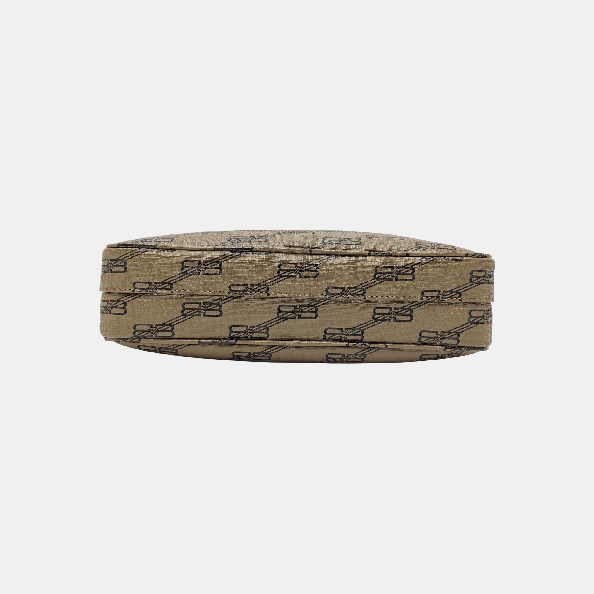 Coated Canvas Shoulder Bag Brown