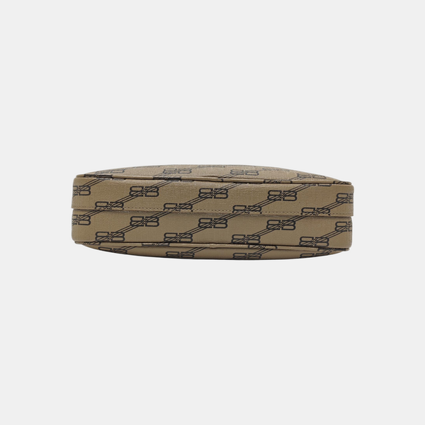 Coated Canvas Shoulder Bag Brown