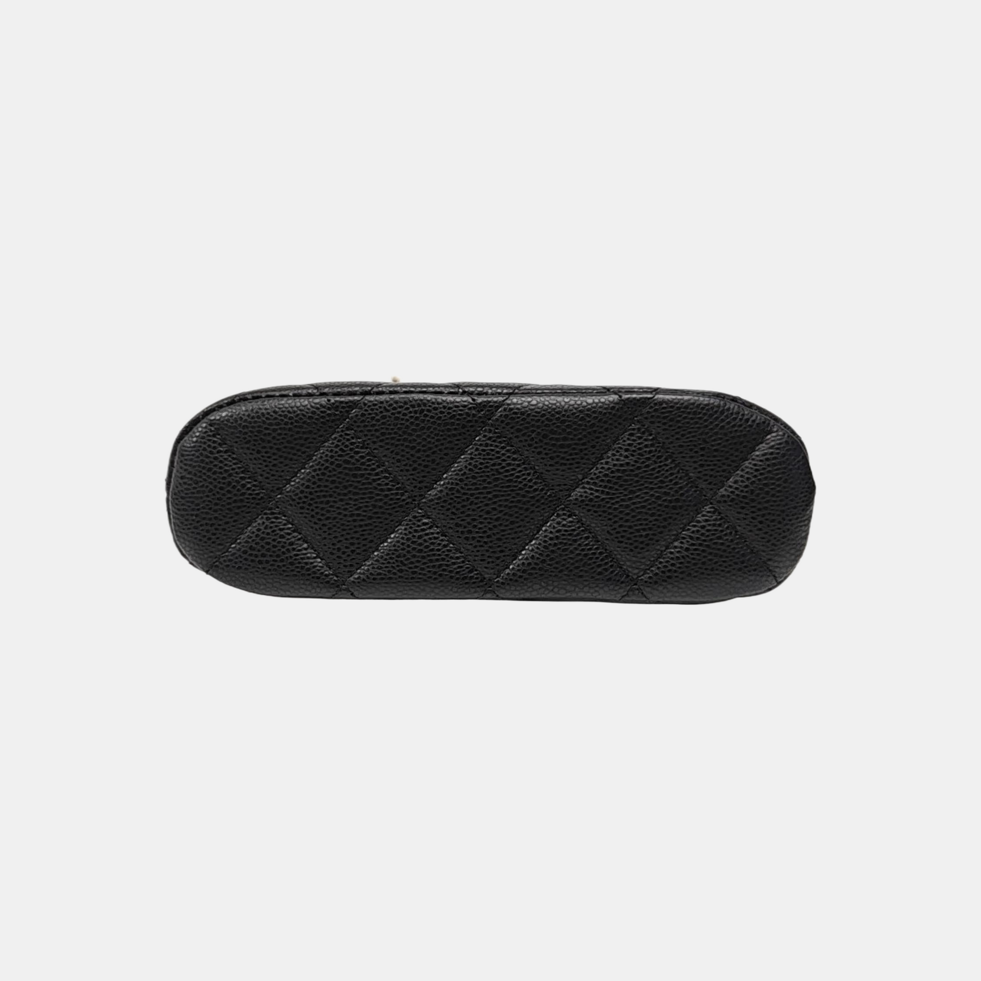 Quilted Grained Calfskin Shoulder Bag Black