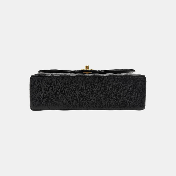 CLASSIC FLAP Small Quilted Grained Calfskin Black