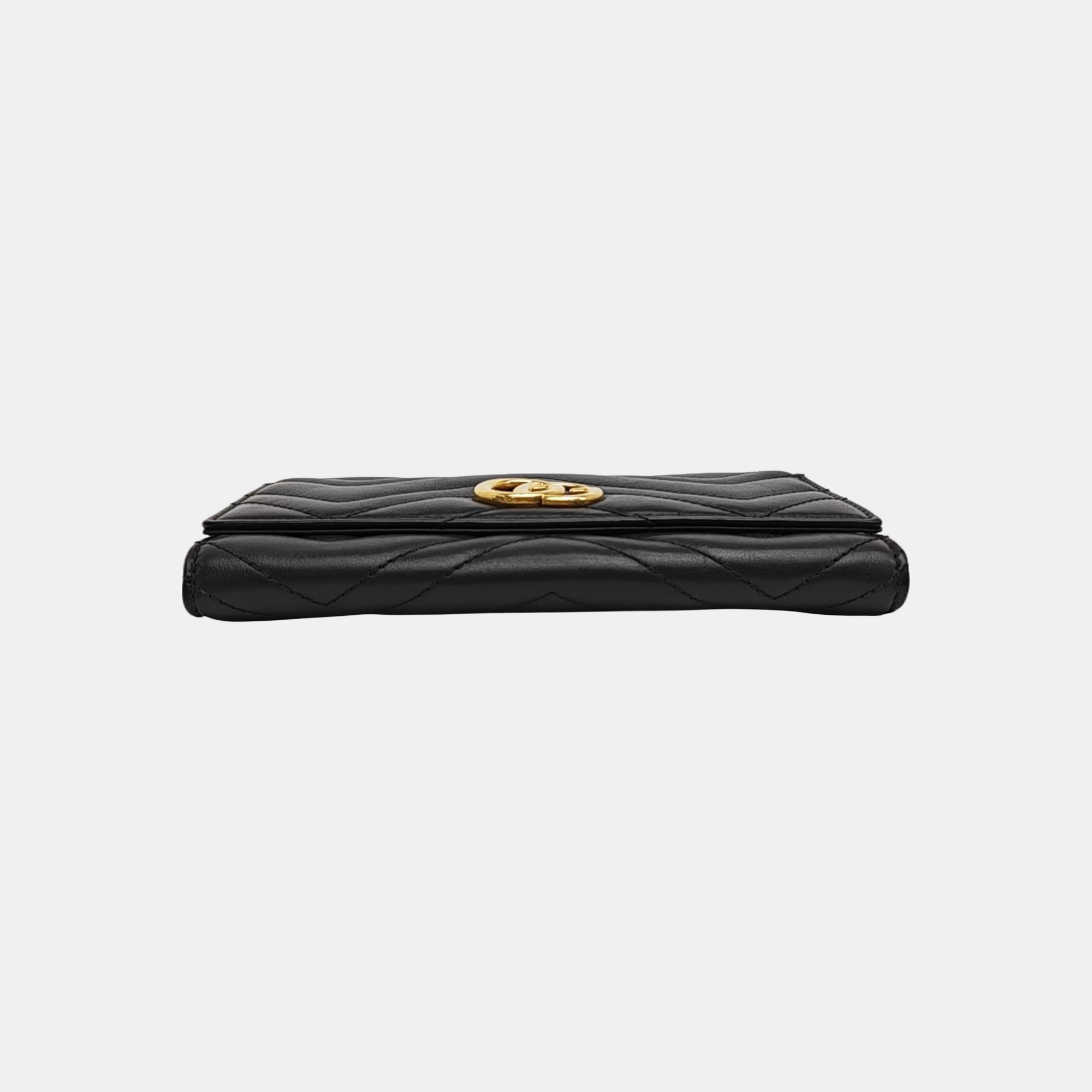 GG Marmont Super Mini Quilted Calfskin Black Wallet