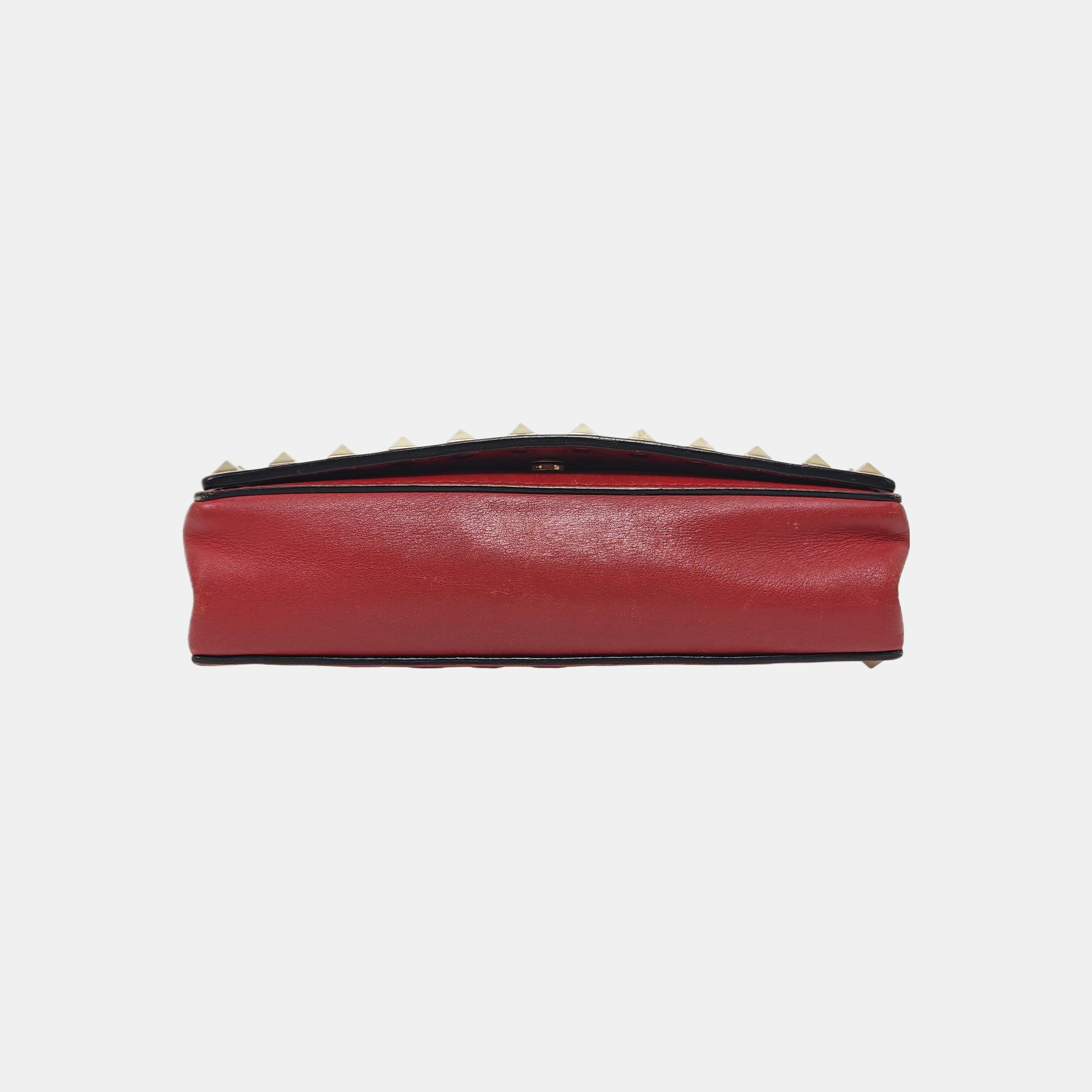 Rockstud Calfskin Red