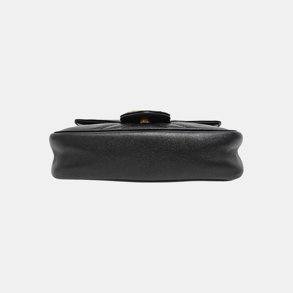 GG Marmont Mini Quilted Calfskin Black