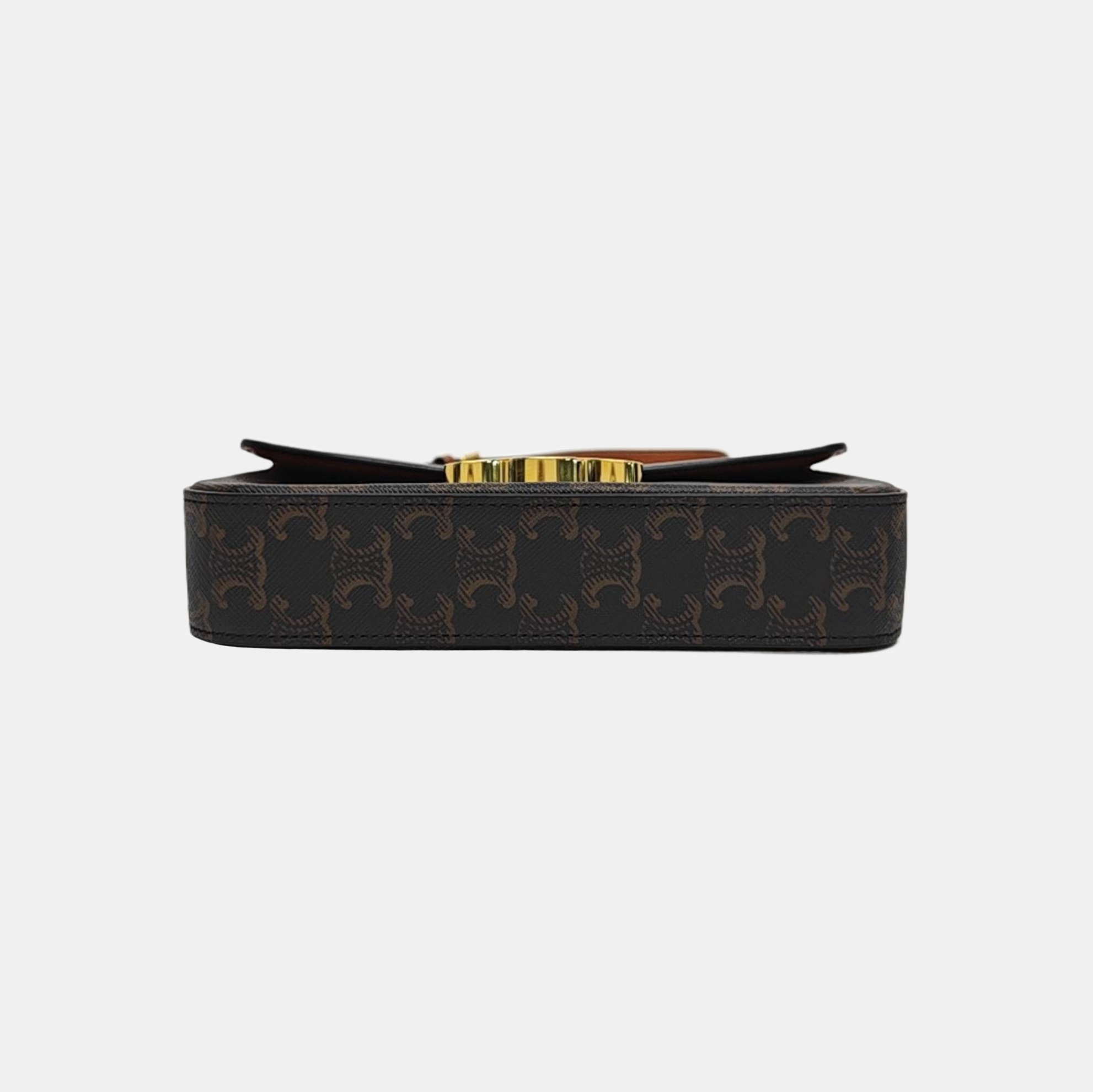 TRIOMPHE Small Coated Canvas Brown