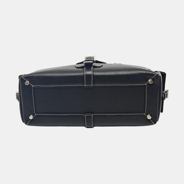 Calfskin Top Handle Bag Black
