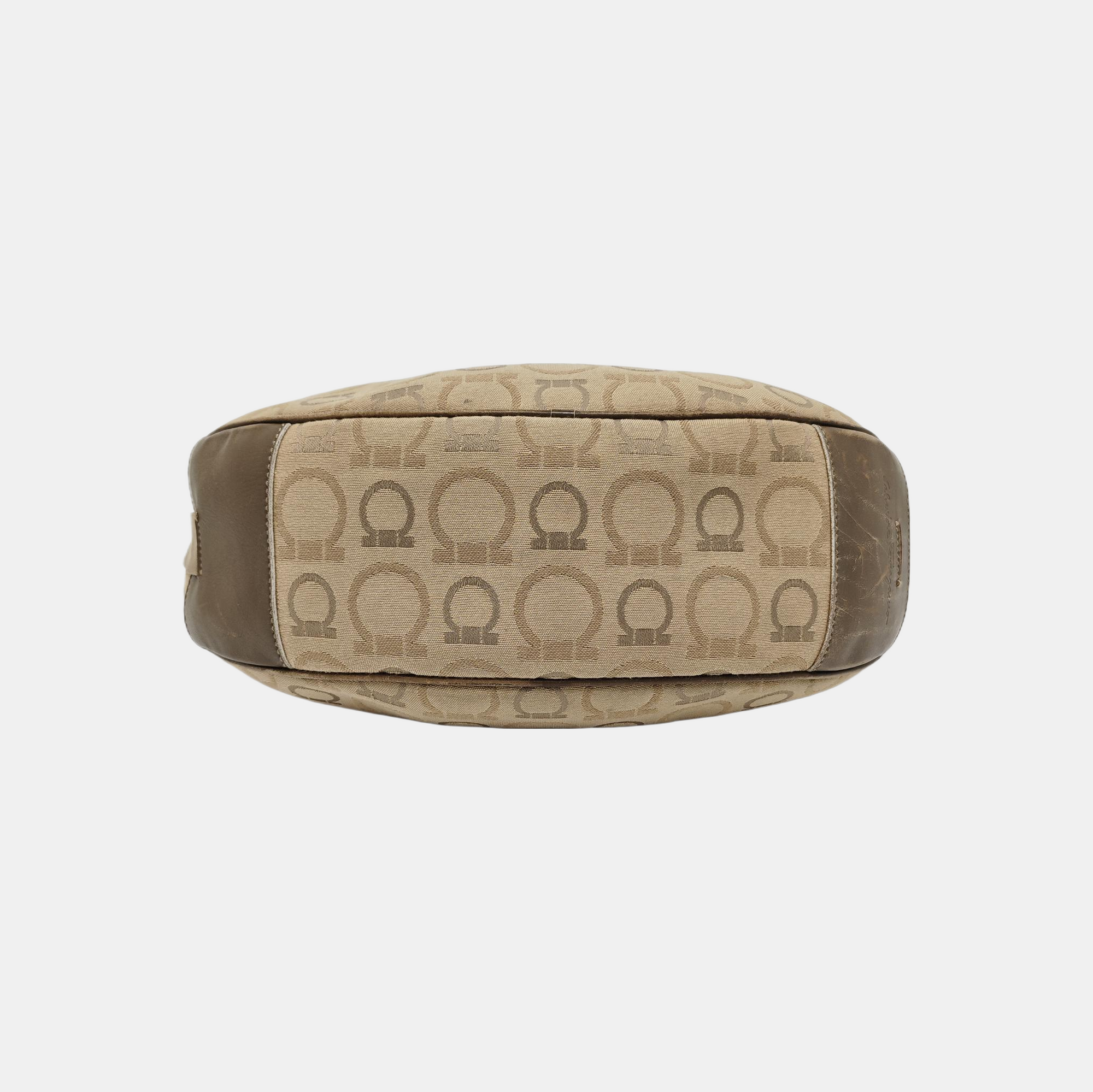 Coated Canvas Top Handle Bag Brown