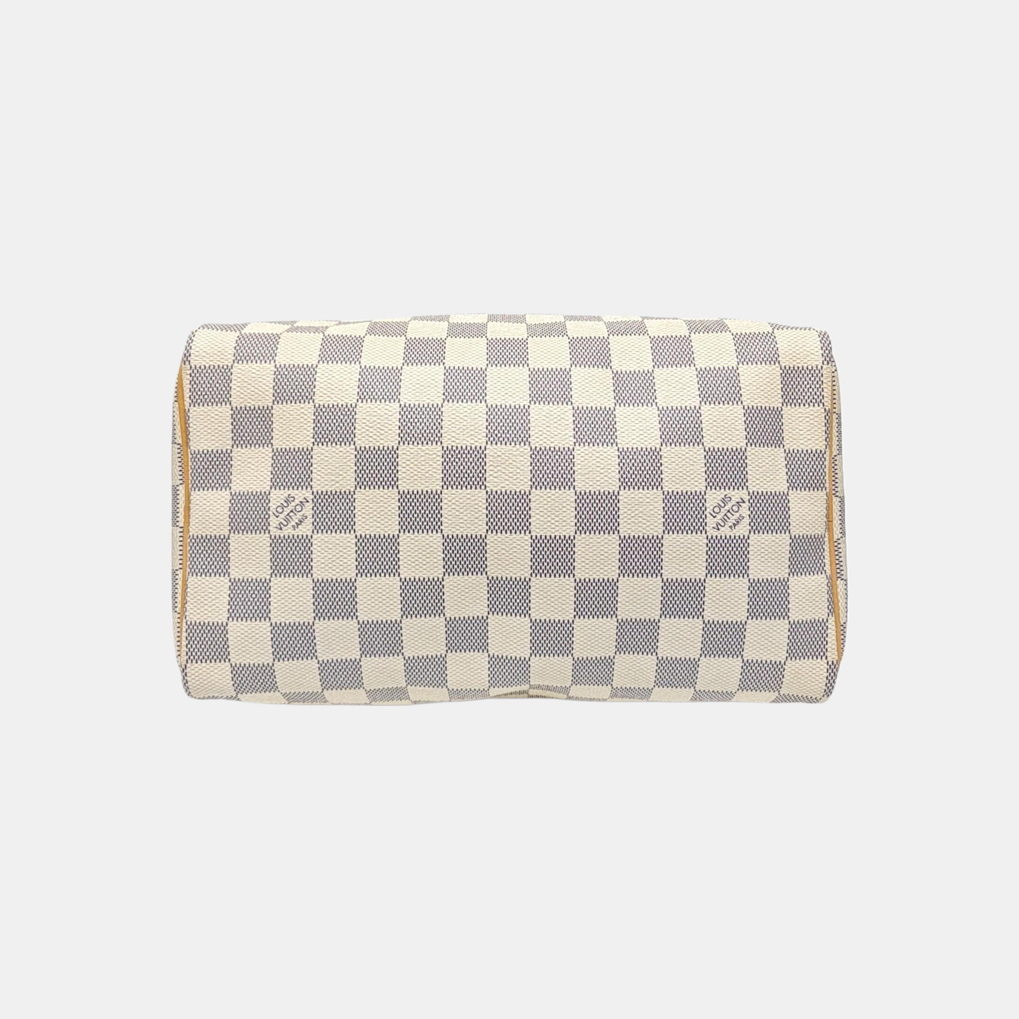 SPEEDY 25 Damier Azur Coated Canvas White