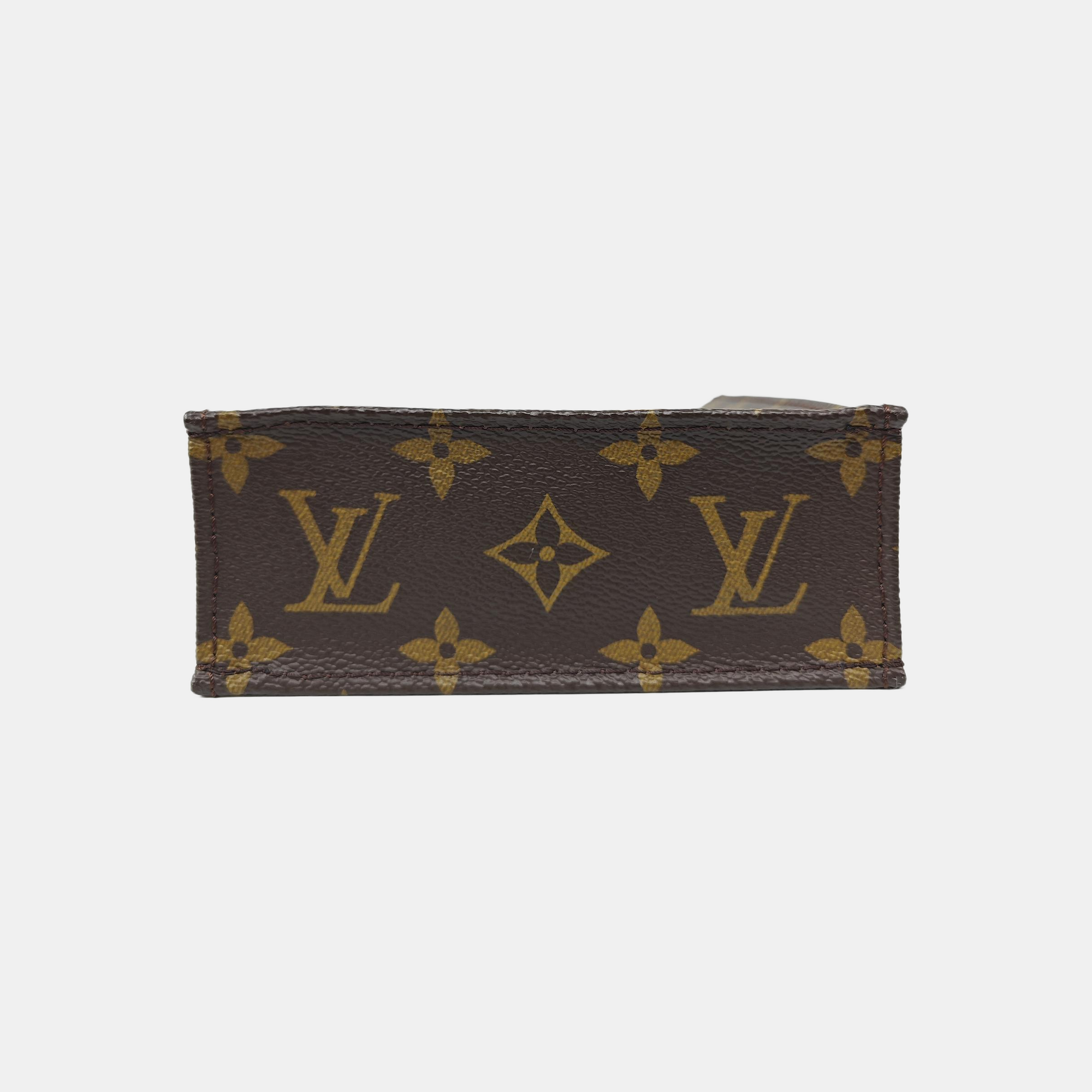 SAC PLAT Mini Monogram Coated Canvas Brown