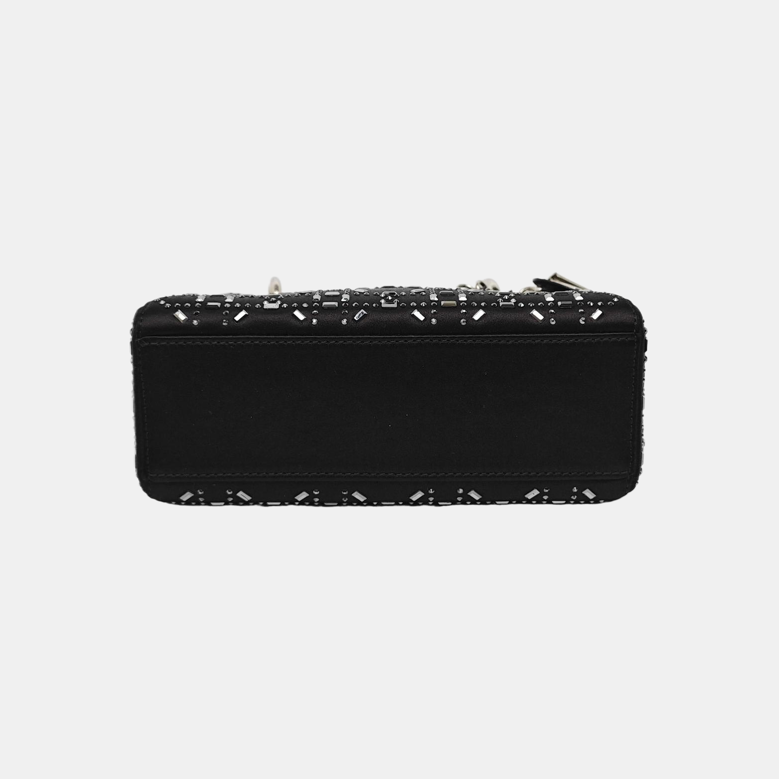 Authenticated pre-owned  Lady Dior Mini Silk Satin Black - Tote Bag at Looply