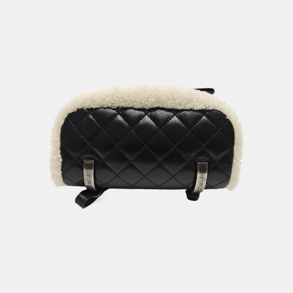 Quilted Sheepskin Backpack Beige