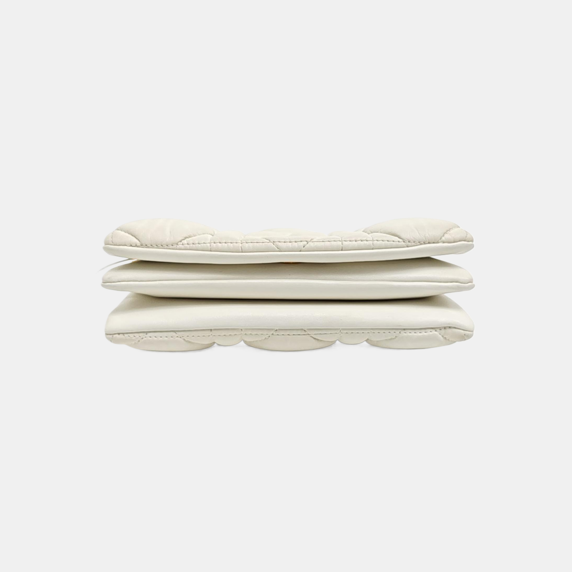 Dior Caro Small Cannage Calfskin White