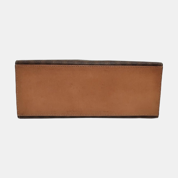 Authenticated pre-owned  MACADAM BLASON TRIOMPHE Coated Canvas Brown - Top Handle Bag at Looply