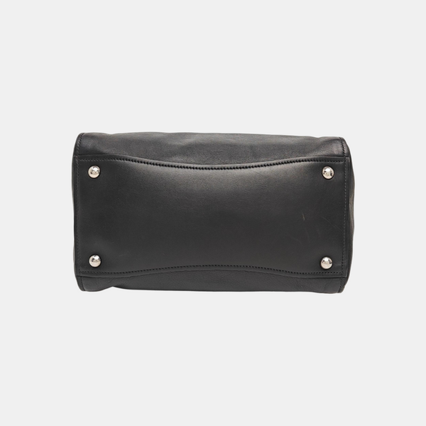 Calfskin Top Handle Bag Black
