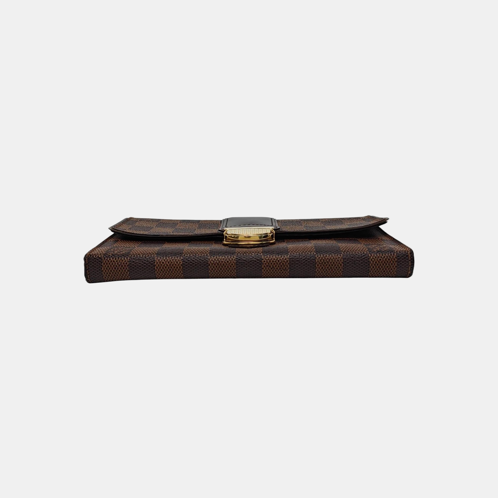 SISTINA Damier Ebene Coated Canvas Brown Wallet