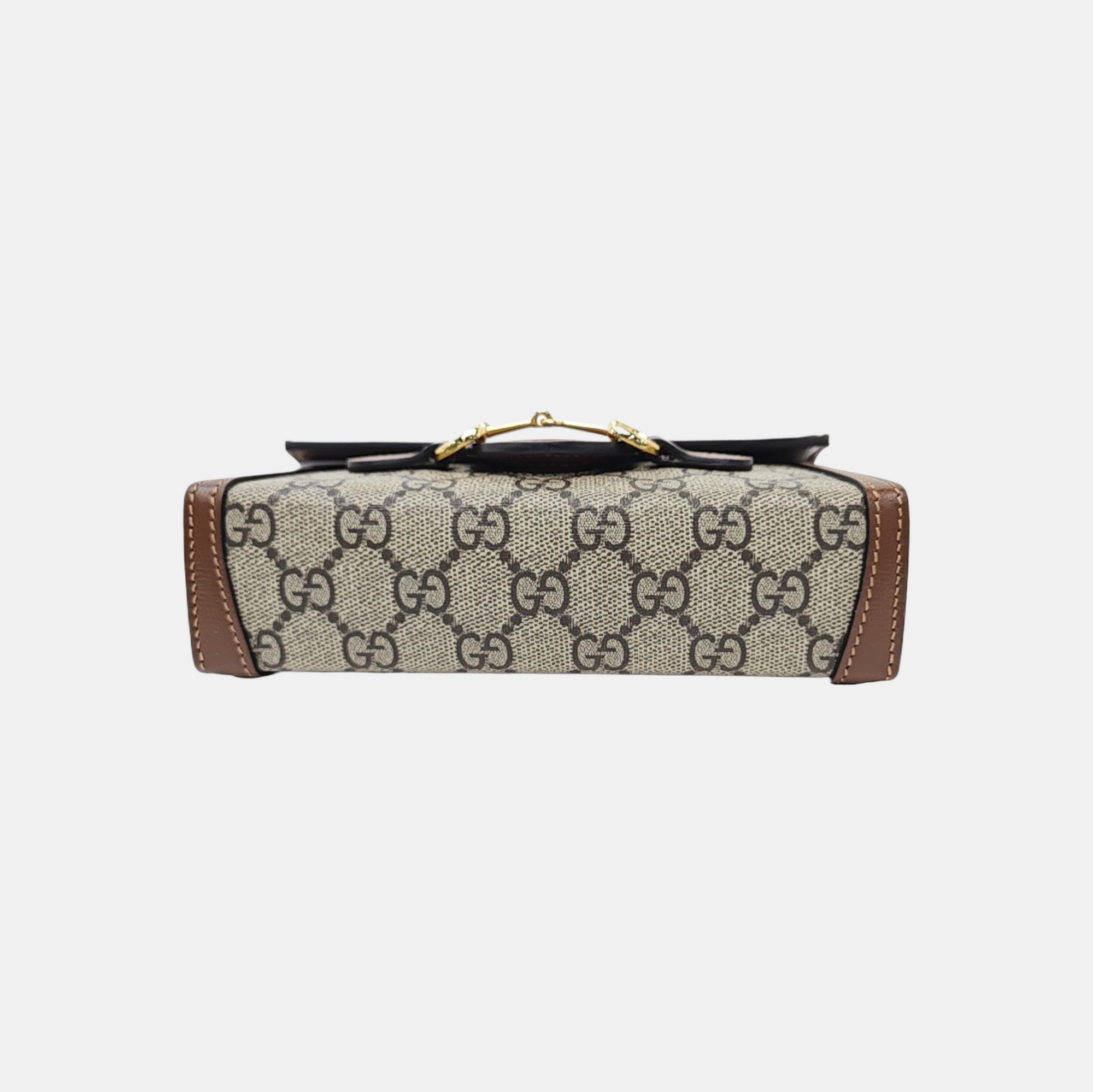 Horsebit 1955 Mini Monogram Coated Canvas Beige
