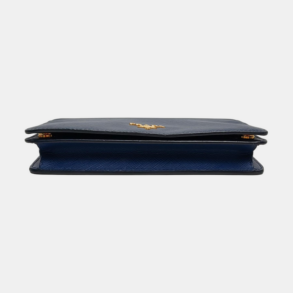 Saffiano Calfskin Shoulder Bag Blue