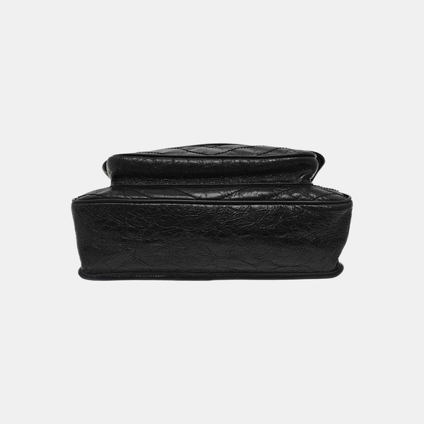 NIKI Large Chevron Calfskin Black