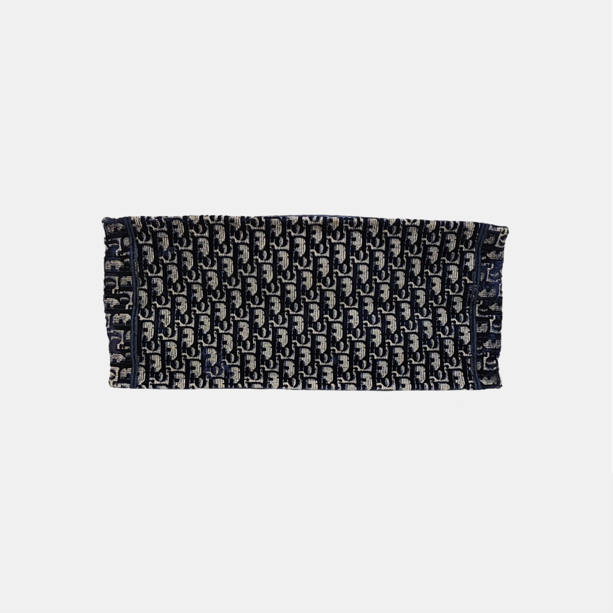 Book Tote Large Oblique Velvet Blue
