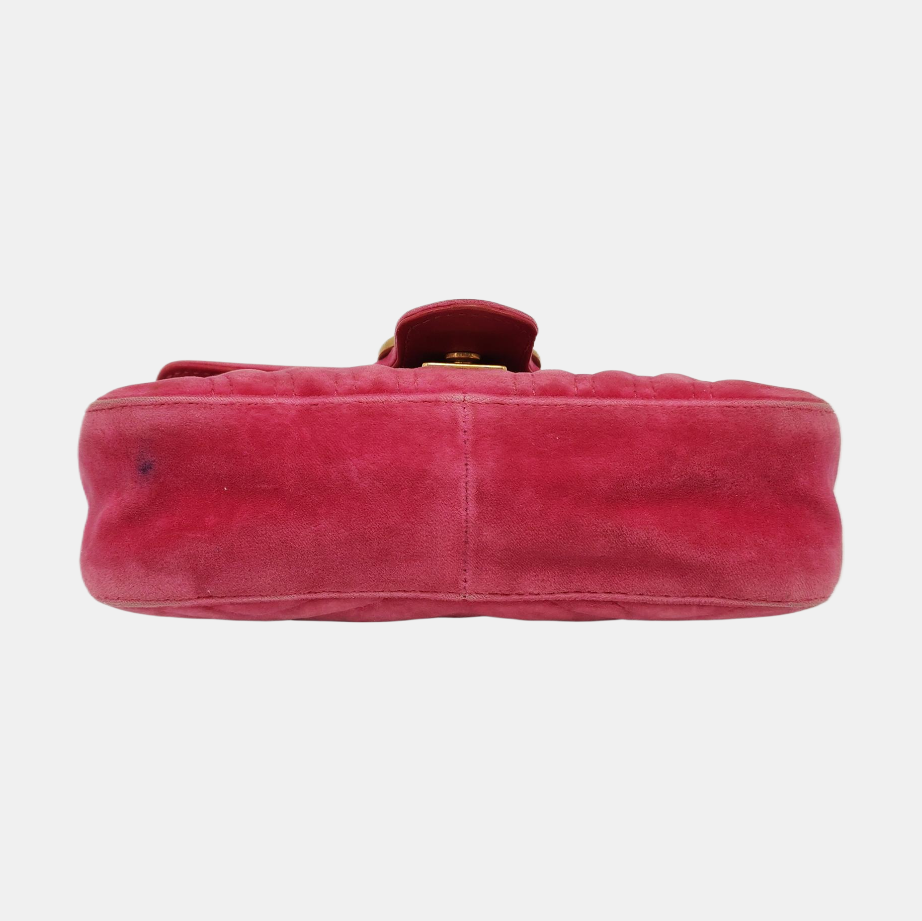 GG Marmont Small Quilted Velvet Red
